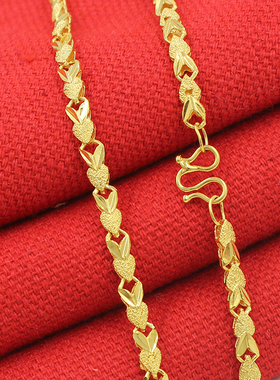 项链女简约仿黄金24k欧币锁骨