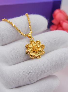 狐狸吊坠女仿黄金配饰百搭水波链