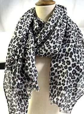 春秋冬套色印花欧美女羊毛围巾
