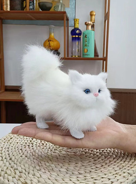 会叫仿真小猫咪儿童玩具女孩玩偶动物模型家居饰品生日礼物摆件