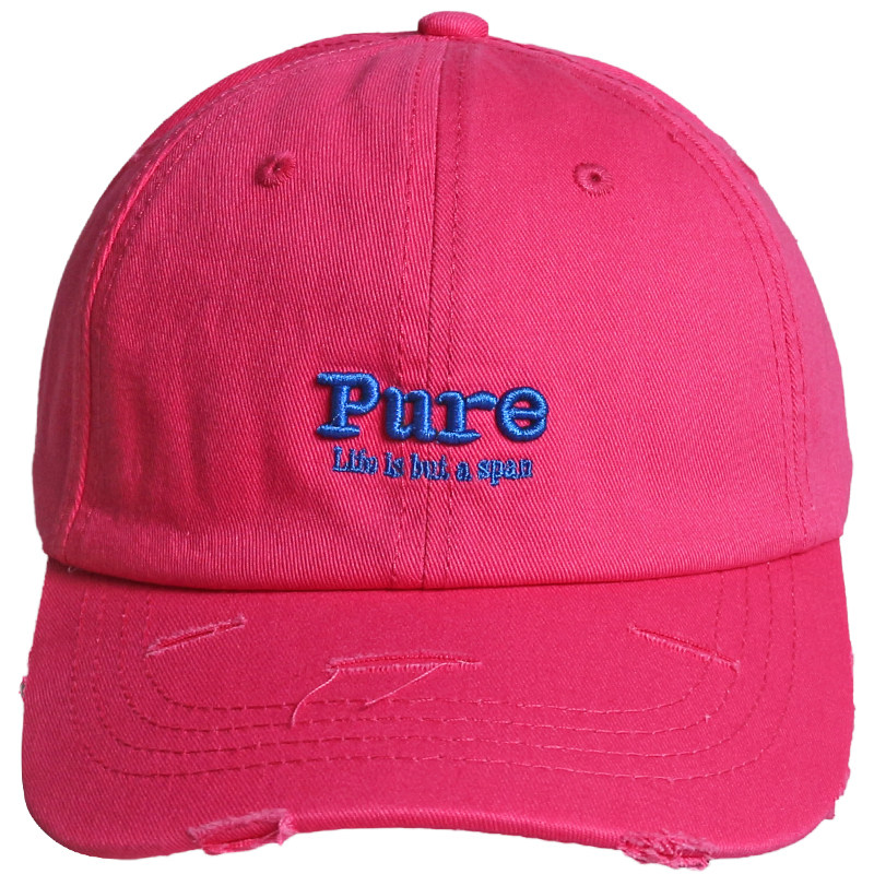 破洞桃红色软顶棒球帽男女夏季日系街头潮鸭舌帽遮脸显脸小太阳帽 帽范studio 淘优券 破洞桃红色软顶棒球帽男女夏季日系街头潮鸭舌帽遮脸显脸小太阳帽 帽范studio 淘优券