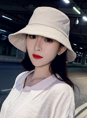 黑色大沿渔夫帽女夏季休闲