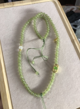 仿玉6mm和田玉碧玉项链原创佛公葫芦形项链编绳项链罗盘吊坠绳