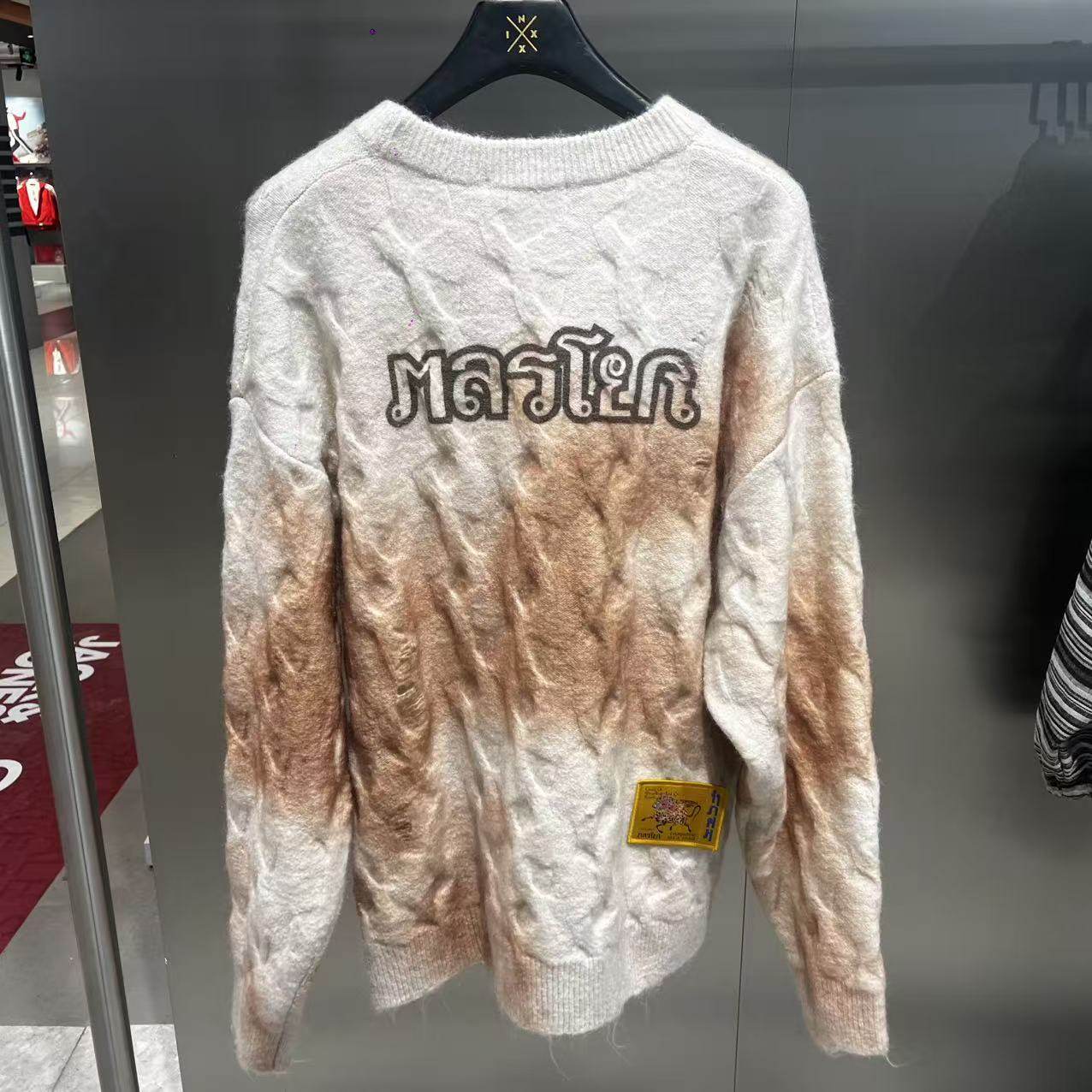 INXX专柜正品 2026春款男女破洞刺绣宽松绞花针织衫 XSG1060009,淘宝优惠券,粉丝福利购,淘宝优惠卷