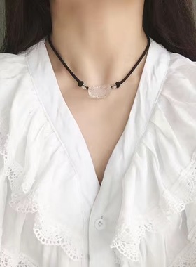 黑曜石项链情侣一对定情信物水晶貔貅吊坠男生日礼物原创设计网红