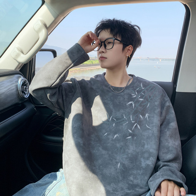 National trend washed men's long-sleeved T-shirt inner wear