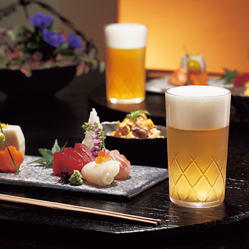 日本进口 东洋佐佐木 强化超轻薄刻花无铅圆形啤酒杯 玻璃水杯 - 图2