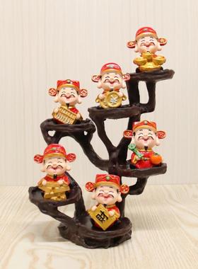 创意事事如意财神爷摆件暴富办公室桌面摆件玄关电视柜饰品乔迁礼