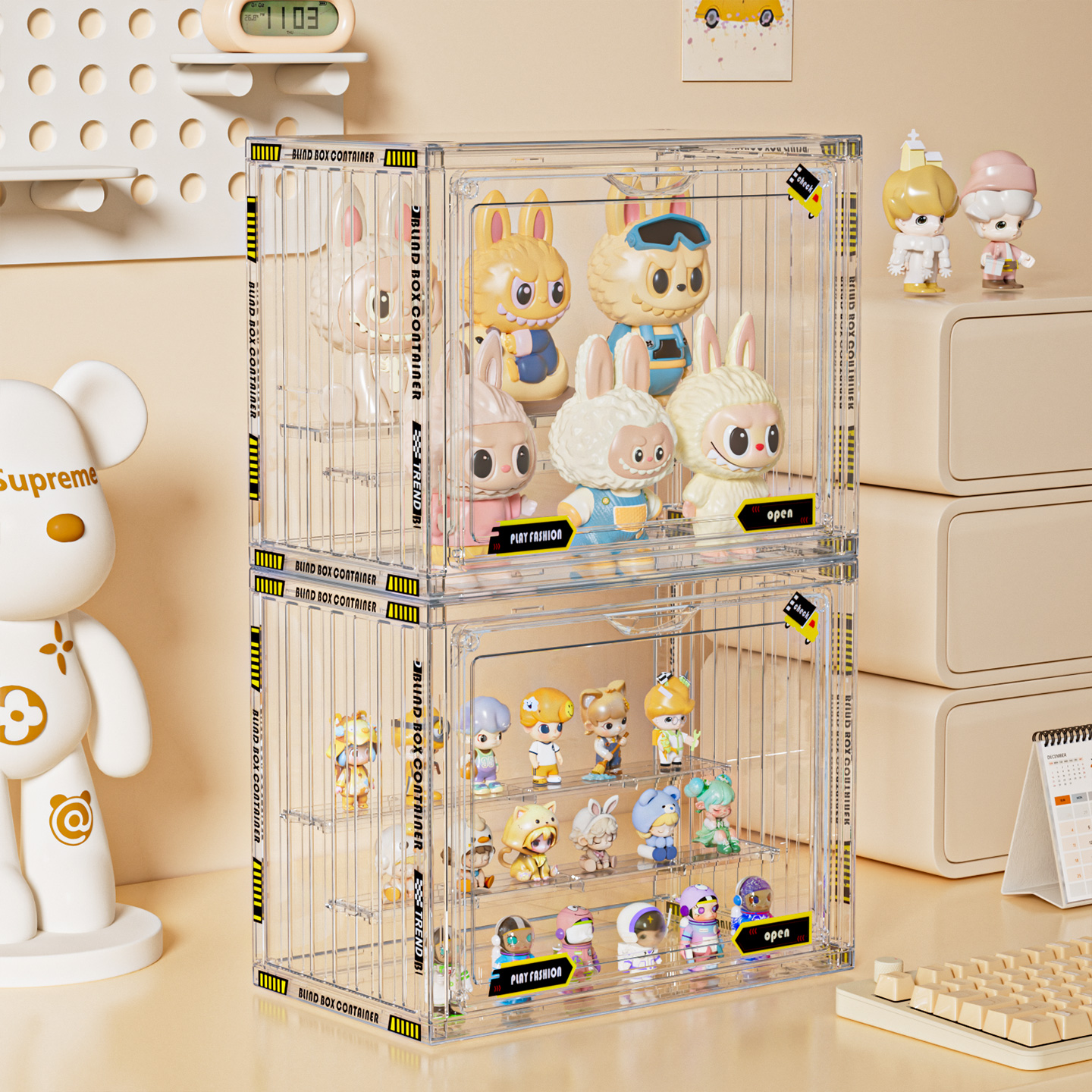 Blind box storage display stand transparent dustproof acrylic