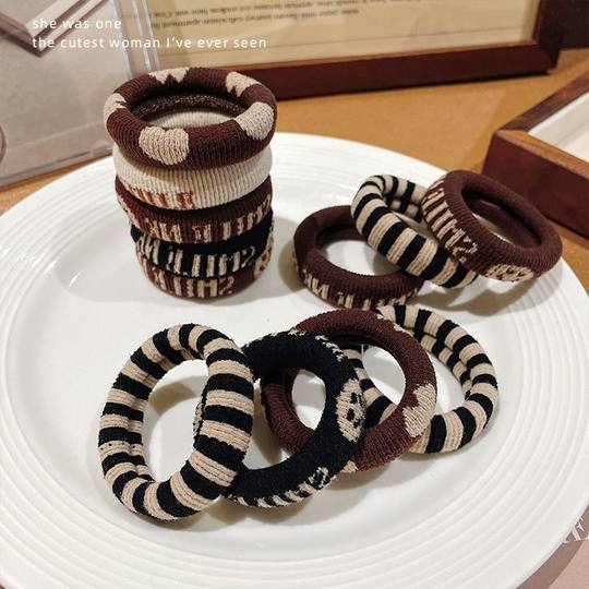 High elastic headband literary retro hair tie high ponytail