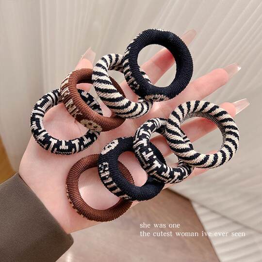 High elastic headband literary retro hair tie high ponytail