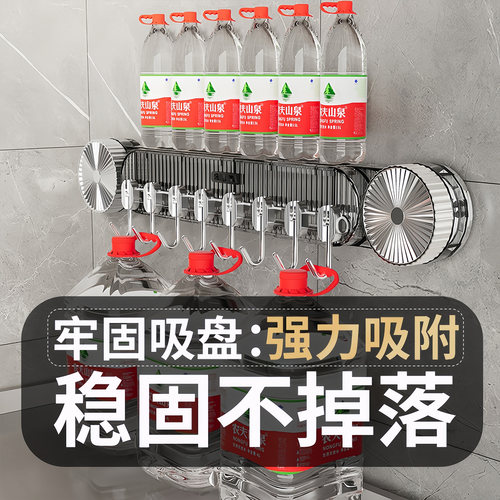 吸盘联排挂钩刀架免打孔厨房壁挂式多功能锅铲刀具收纳架置物架 - 图3