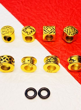 周家黑皮手绳皮手链4-5mm粗手绳穿大孔刺青酷黑转运珠男款替换绳