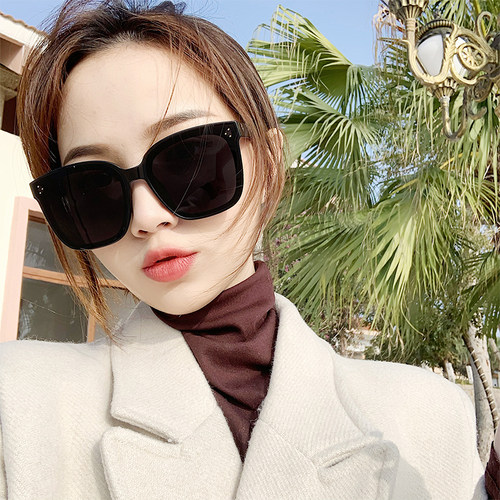 大框墨镜2024新款潮女韩版圆脸大脸显瘦黑色个性男太阳镜防紫外线 - 图1