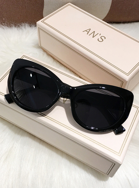 渐变色灰粉墨镜女猫耳朵个性