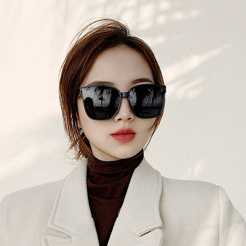 大框墨镜2024新款潮女韩版圆脸大脸显瘦黑色个性男太阳镜防紫外线 - 图2