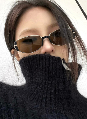 猫眼墨镜女窄框辣妹方圆脸