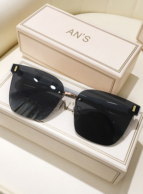 无框墨镜女高级感法式方圆脸