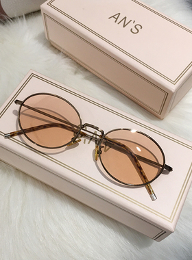 椭圆形茶色黄色墨镜女2024