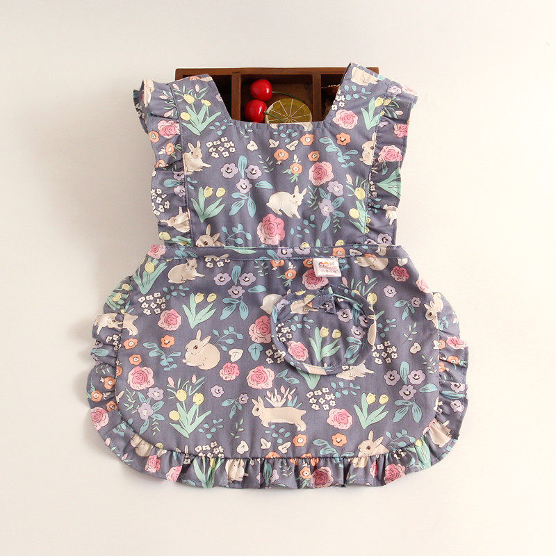花猫小兔宝宝罩衣防水儿童围裙外穿纯棉无袖新款婴儿吃饭小孩围兜,淘宝优惠券,粉丝福利购,淘宝优惠卷