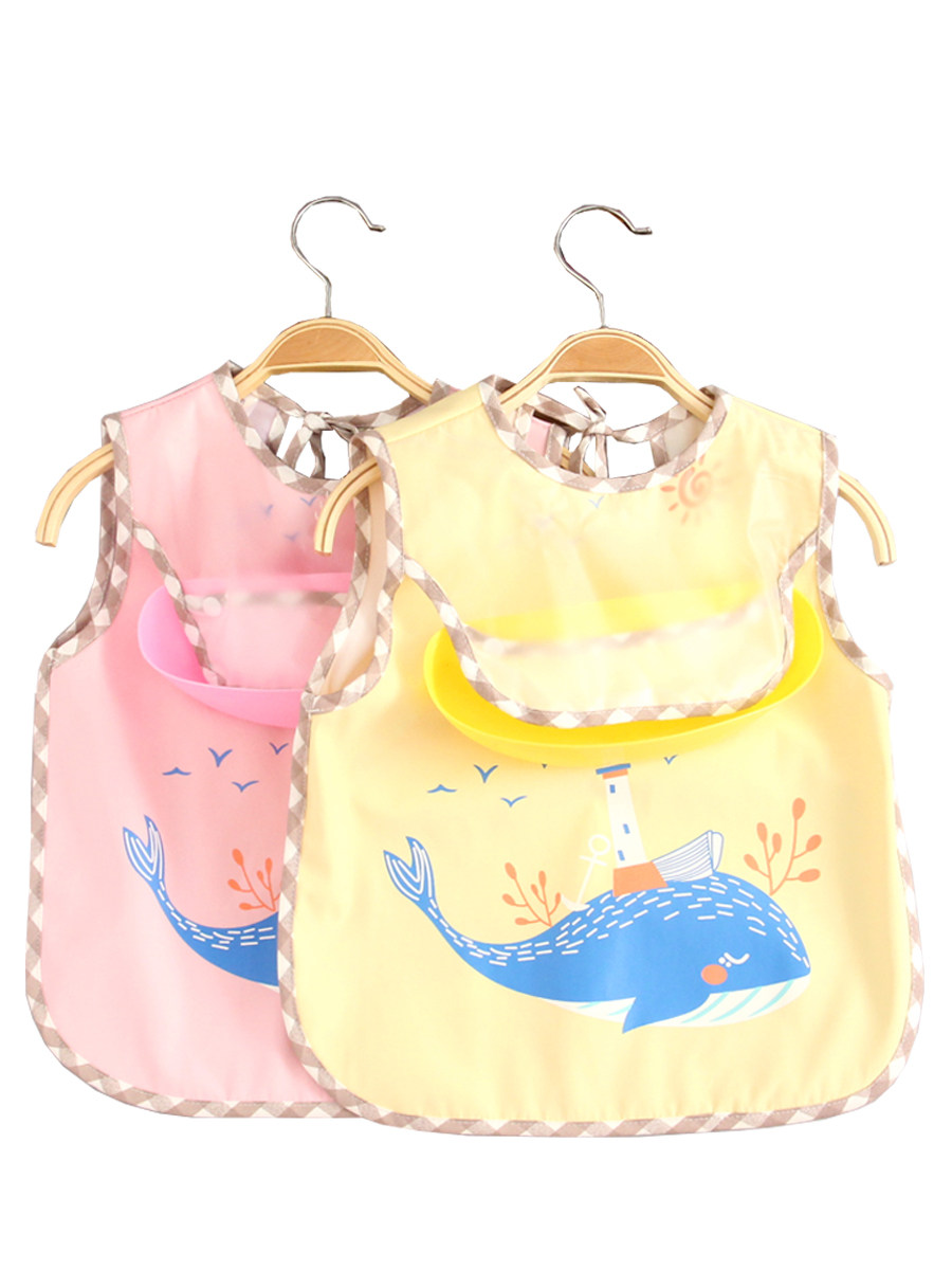 卡通宝宝吃饭围兜小孩罩衣防水口水巾无袖围裙春夏薄款婴儿童饭兜,淘宝优惠券,粉丝福利购,淘宝优惠卷