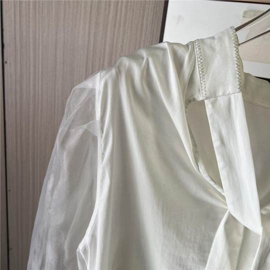 11025撤柜ATU白色飘带2025衬衫设计新款气质宽松上衣衬衣