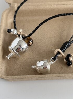 孟子义同款酒杯项链小众设计感百搭个性毛衣链时髦气质高级锁骨链