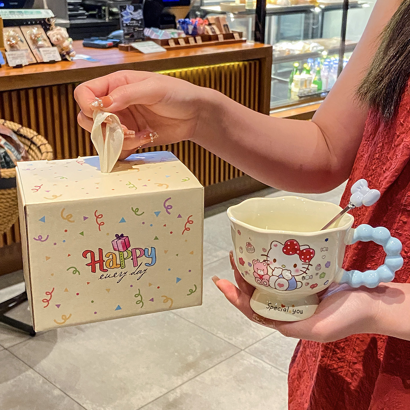 ins高颜值生日礼物送女生伴手礼哈喽KT陶瓷杯子礼盒装马克杯礼品,淘宝优惠券,粉丝福利购,淘宝优惠卷