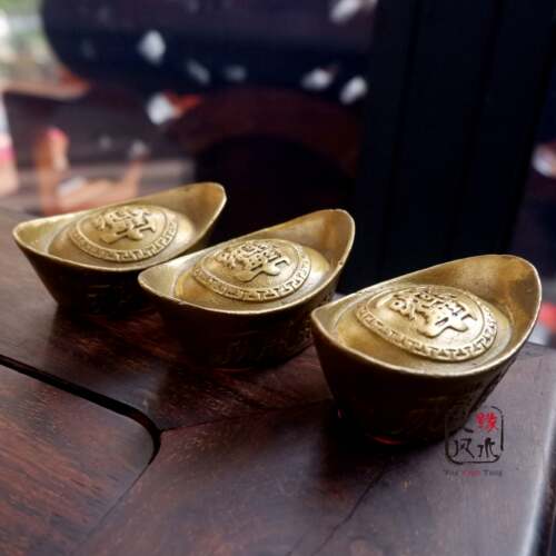 黄铜元宝摆件小号黄金万两进宝招财旺财元宝玄关家居店铺装饰品 - 图0