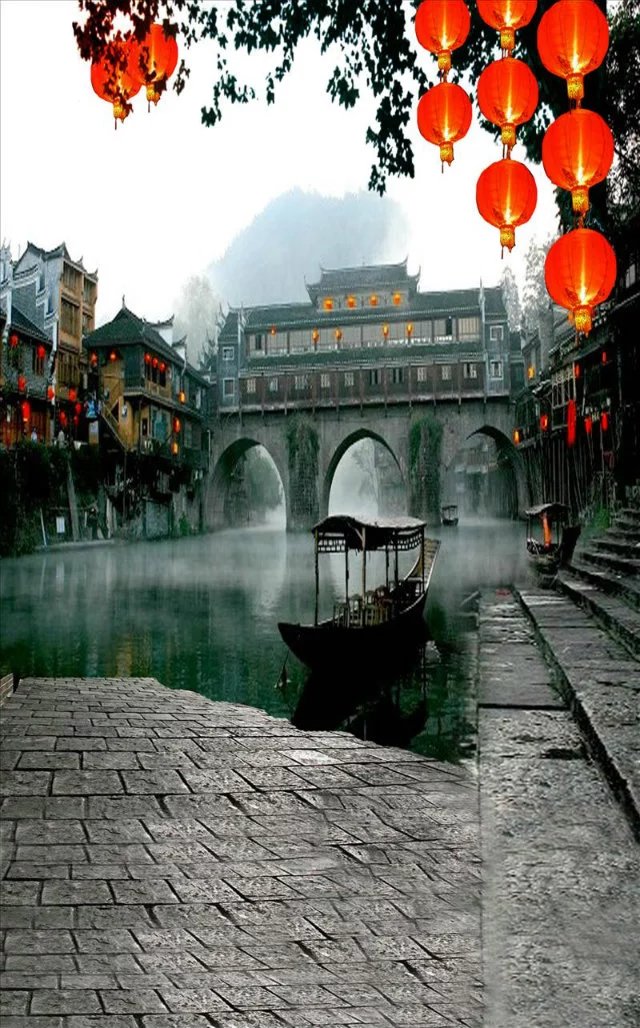 复古中国风摄影背景纸 ins风影楼主题拍照假景直播外景江南不反光-图3