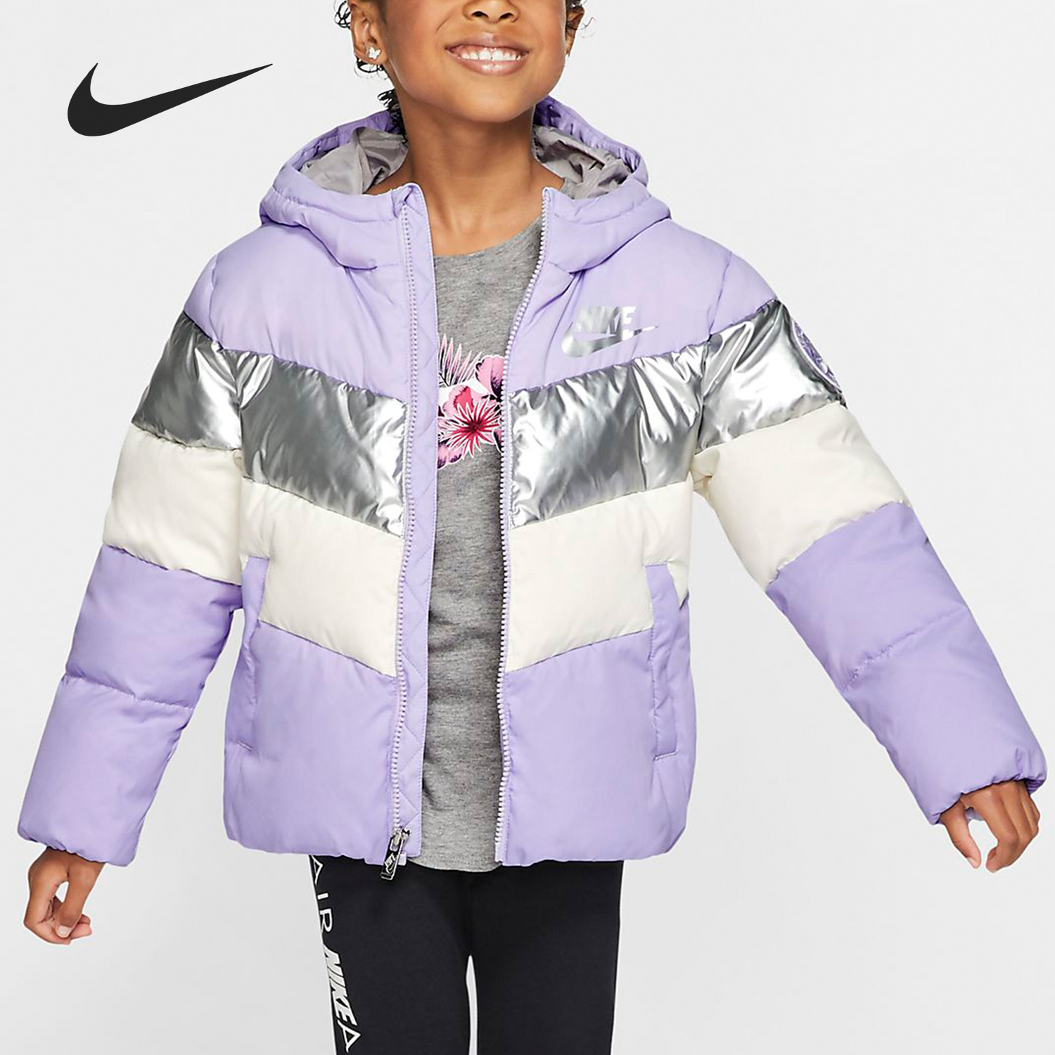 Nike/耐克正品 冬季新款男女幼童保暖休闲夹克羽绒服 CQ8712 - 图0