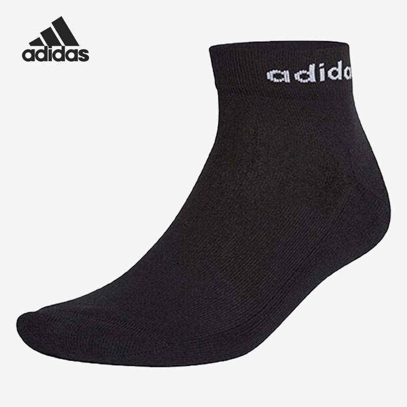 Adidas/阿迪达斯正品新款男女运动休闲透气袜子三双装GE6128 - 图1