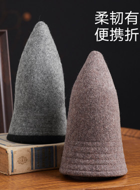 【双面戴】秋冬保暖羊毛渔夫帽撞色两戴百搭显脸小前长后短盆帽女