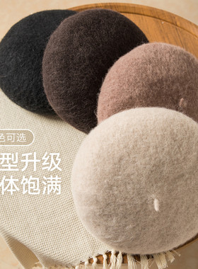 【进口羊驼毛】秋冬季保暖高级感贝雷帽女士显脸小百搭羊毛帽子