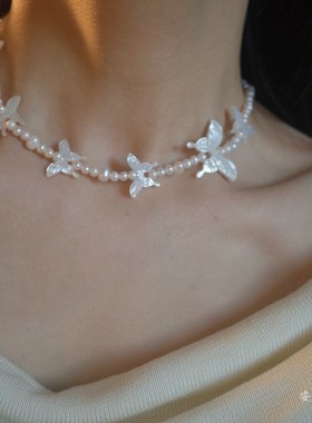仙气仙女颈链超美原创设计白蝶贝