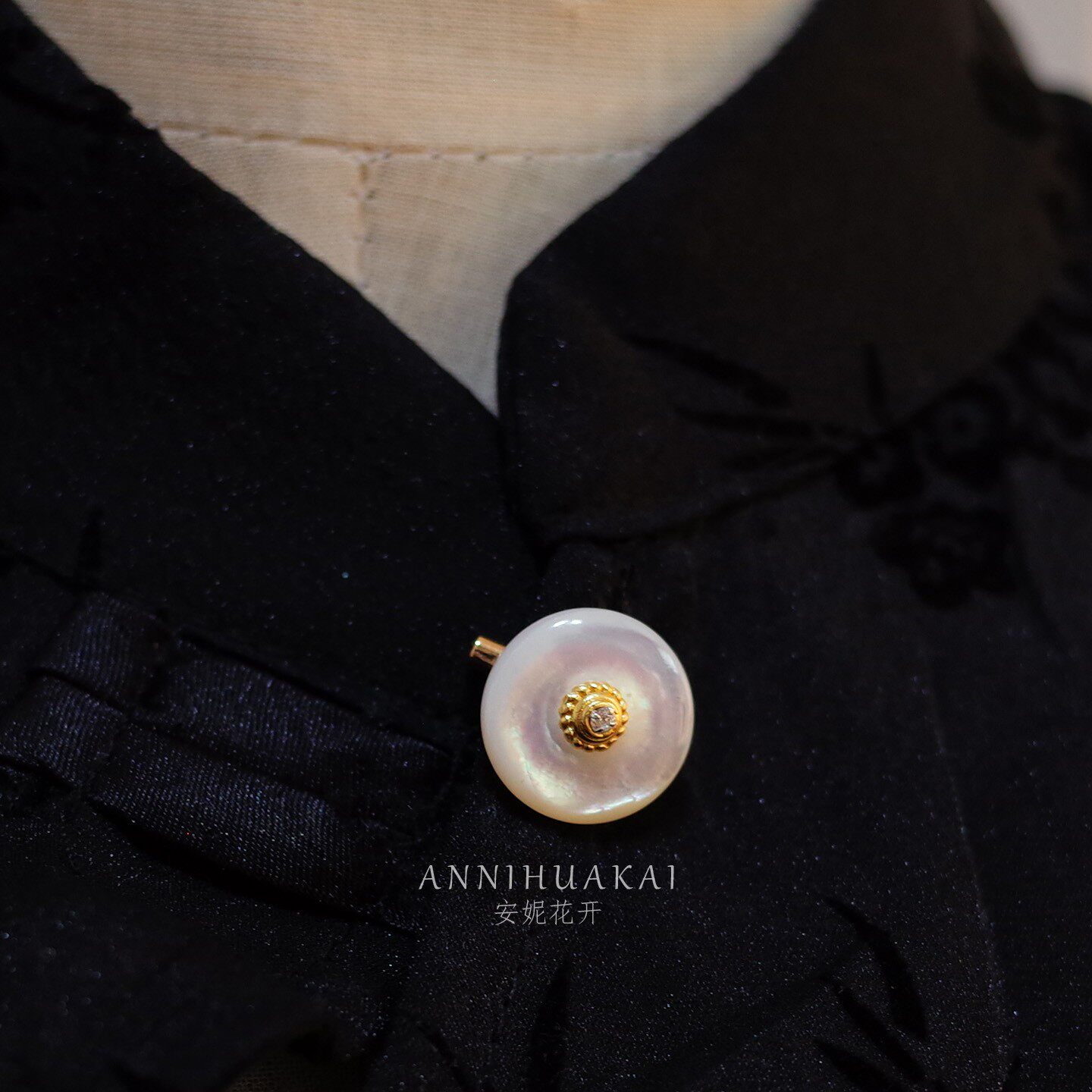 安妮花开 防走光白蝶贝平安扣小巧旗袍装饰别针点缀小物,淘宝优惠券,粉丝福利购,淘宝优惠卷