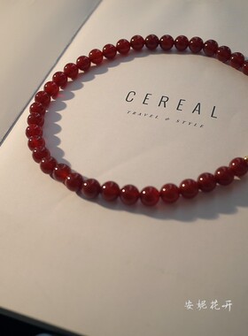 个性复古红玛瑙串珠项链