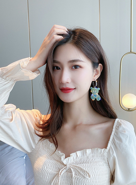钻石小熊欧美风网红高级感耳坠