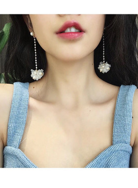 网红同款耳环超仙珍珠女饰品流苏