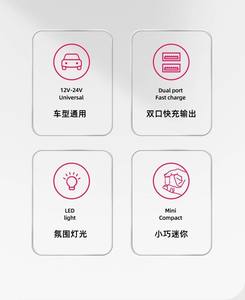 亚比仕ABS迷你钛金车充3.1A（15W）双口输出车载充电器