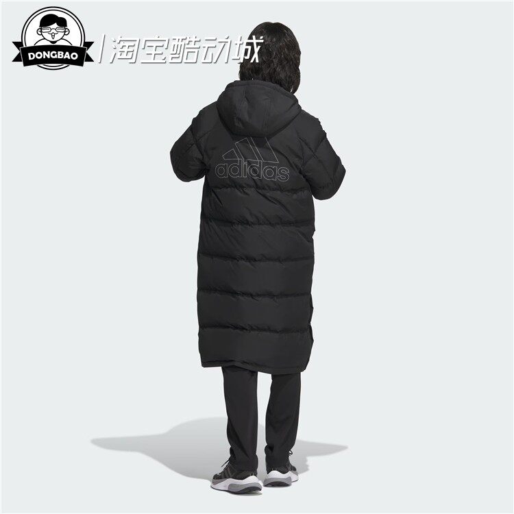 11月ADIDAS阿迪达斯 长款运动休闲连帽鸭绒羽绒服IV7558/IV7559