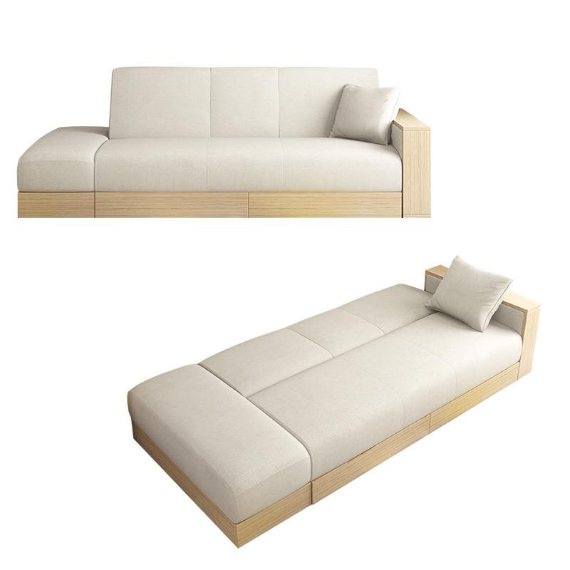 日式小户型沙发床客厅抽屉储物布艺梳化床可折叠乳胶多功能两用-图3