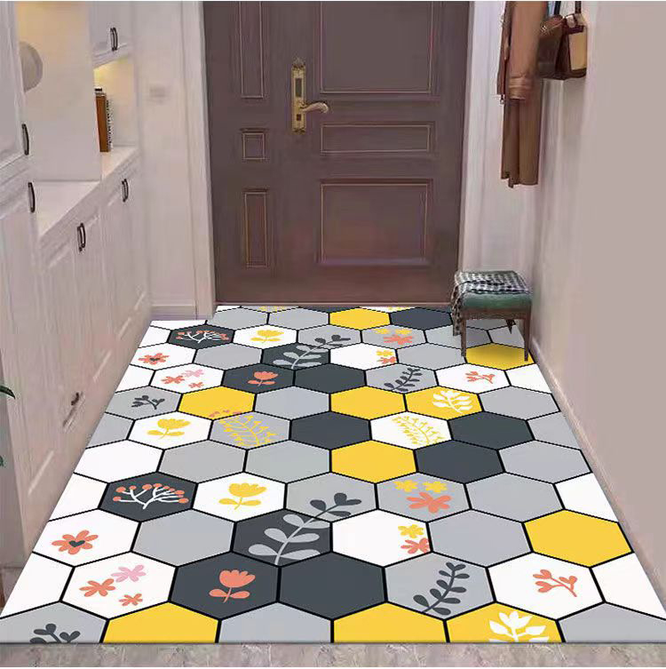 免洗PVC厨房地垫满铺地毯门垫客厅进门玄关可擦洗脚垫子防水防油 - 图1