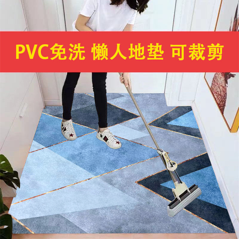 免洗PVC厨房地垫满铺地毯门垫客厅进门玄关可擦洗脚垫子防水防油 - 图0