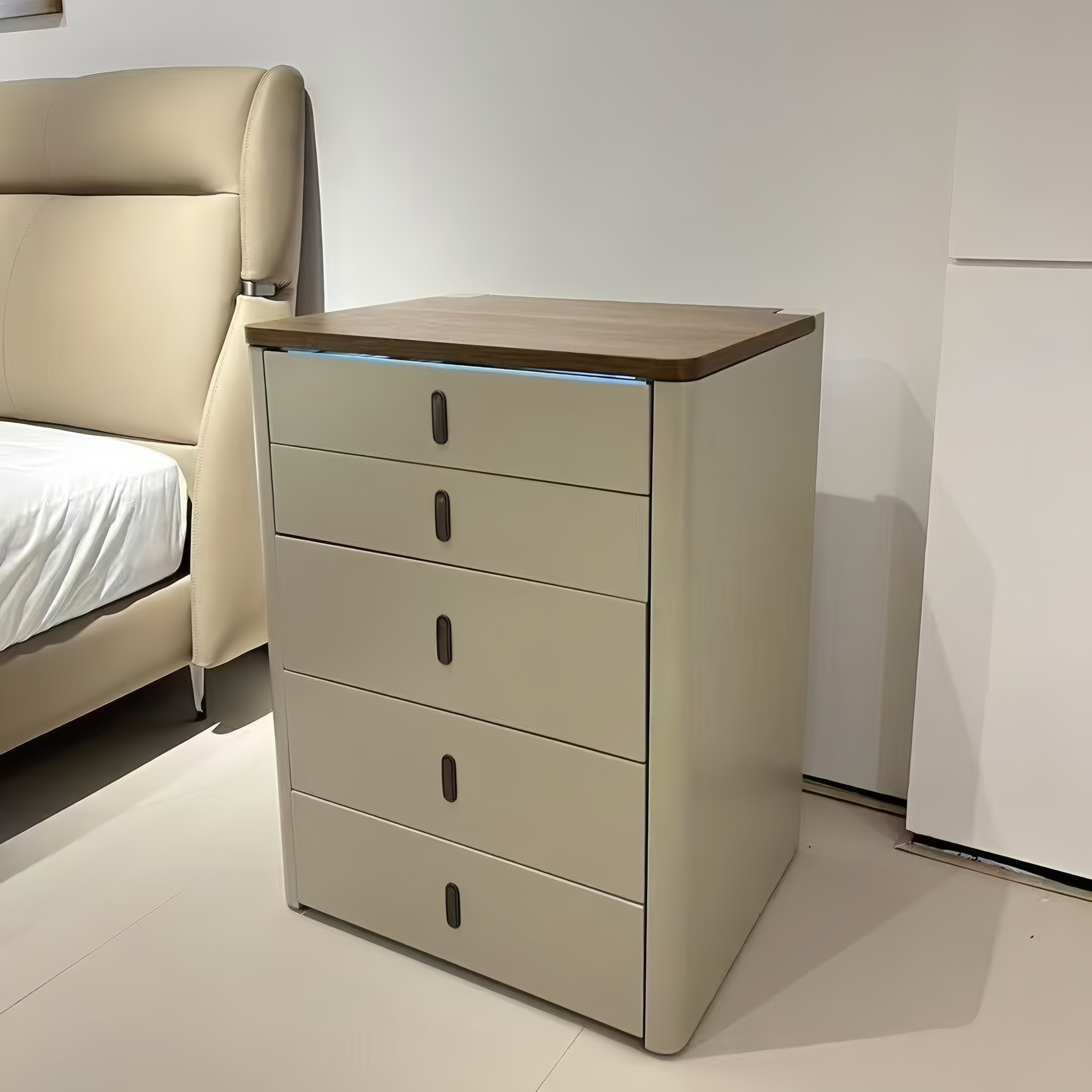 XD095意式极简多功能梳妆台轻奢卧室收纳化妆桌小户型斗柜妆台凳 - 图1