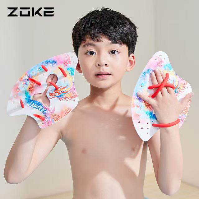 ZOKE洲克卡通印花男女儿童游泳装备自由泳划水掌专业训练硅胶手蹼,淘宝优惠券,粉丝福利购,淘宝优惠卷