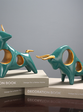 欧式风牛气冲天家居客厅工艺品