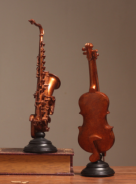 萨克斯乐器小提琴橱窗软装饰品