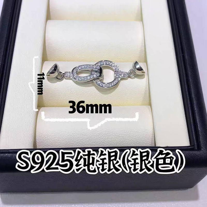 DIY饰品配件S925纯银连接扣子毛衣链珍珠项链扣头手链扣收尾搭扣 - 图2