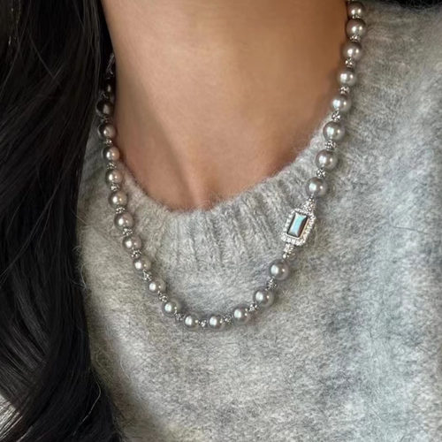 DIY珍珠配件天然鲍鱼白贝母贝壳镀金插销扣子项链扣头手链扣饰品 - 图1